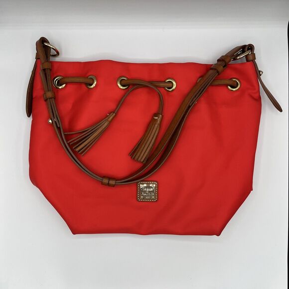 Dooney Bourke Windham Medium Red Nylon Drawstring Women's
